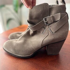 Sam Edelman Morris Suede Ankle Boots in Flint Grey Womens Size 10